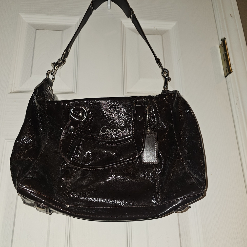 Coach Dark Brown Leather Shoulder Bag